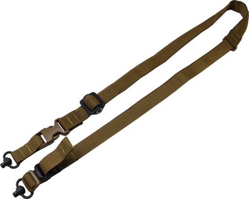 Picture of TacShield Warrior 2n1 Sling Padded Web Quick Adjuster QD Push Button Swivel Coyote Brown T6031CY