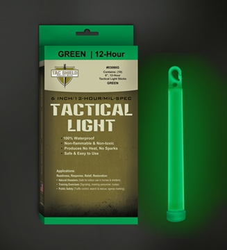 Picture of TACSHIELD SHIELD TACTICAL LIGHT STICK 12 HOUR 6" GREEN 10PK 03086G