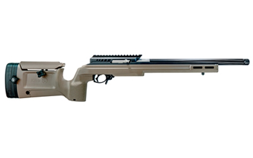 Picture of Tactical Solutions X-Ring VR Gen 2 Precision Bench Rifle, Semi-automatic Rifle, 22 LR, 16.5" Threaded Barrel, 1/2x28 Thread Pitch, Matte Finish, Black, FDE KRG BRAVO Chassis, 1 Magazine, 10 Rounds AHD2-MB-X-K-FDE