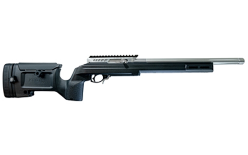Picture of Tactical Solutions X-Ring VR Gen 2 Precision Bench Rifle, Semi-automatic Rifle, 22 LR, 16.5" Threaded Barrel, 1/2x28 Thread Pitch, Matte Finish, Silver, Black KRG BRAVO Chassis, 1 Magazine, 10 Rounds AHD2-SIL-X-K-BLK