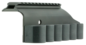 Picture of TacStar Shotgun Rail Mount with SideSaddle, 12 Gauge, Fits Mossberg 500/590, Black Finish 1081029
