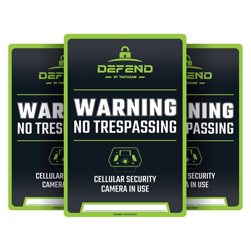 Picture of Tactacam Defend No Tresspassing Sign 3/ct DFD-S-3