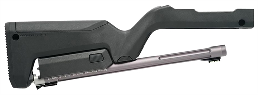 Picture of Tactical Solutions X-Ring Takedown Barrel and Stock Combo 22 LR 16.50" Gunmetal Gray Fluted & Threaded with Fiber Optic Sight, Black Magpul Backpacker Stock Fits Ruger 10/22 Takedown TDCGMGBBLK