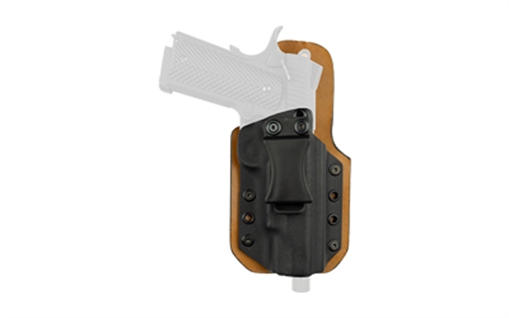 Picture of Tagua KYDEX LEATHER IWB HOLSTER, Inside Waistband Holster, Fits Ruger LCP Max, Leather/Kydex Construction, Black and Brown, Right Hand VENTURER-1280