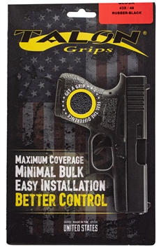 Picture of TALON Grips Inc Black Rubber Grip, Adhesive Grip, Fits Glock 48 and 43X, Black 385R