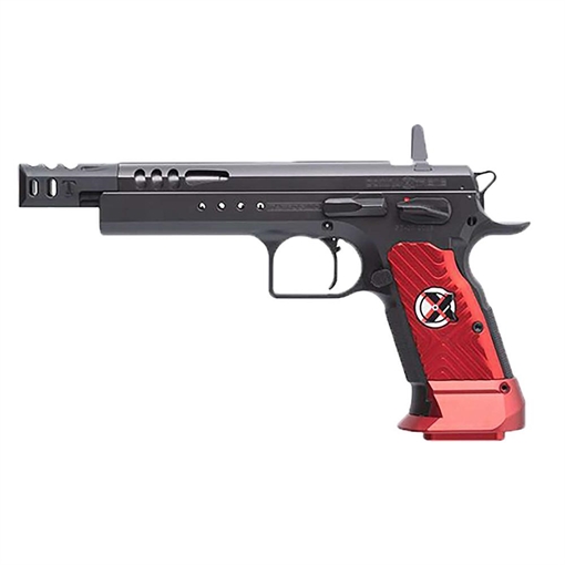 Picture of Tanfoglio Domina Xtreme Handgun 9mm 17/rd 5.2" Barrel Black with Red Grip TF-DOMX-9