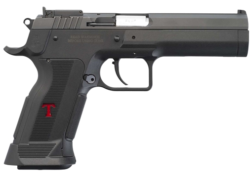 Picture of Tanfoglio IFG Stock III Full Size 40 S&W 13+1, 4.44" Black Polygonal Rifled Barrel, Black Serrated Slide, Black Polymer Frame w/Beavertail, Polymer Grip TFSTOCK3P40