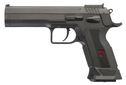 Picture of Tanfoglio Limited Custom 9mm Luger 19+1 4.76" Stainless Steel Barrel, Black Serrated Steel Slide, Black Polymer Frame w/Beavertail, Textured Grip TFLIMPROP9