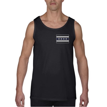Picture of Thin Blue Line Tank - Chicago Thin Blue Line Flag CHIC-TANK-BLACK-XXXL