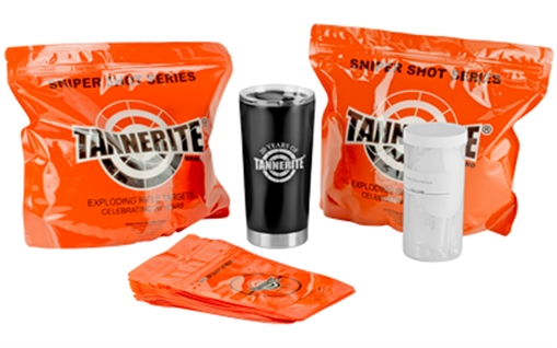 Picture of Tannerite Thermal Tumbler Gift Pack Impact Enhancement Explosion White Vapor Centerfire Rifle Firearm 10 lb Includes Tumbler 20 Targets GIFTPACK