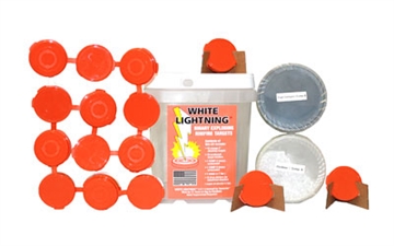 Picture of Tannerite White Lightning Impact Enhancement Explosion White Vapor Rimfire Rifles Firearm Includes Catalyst/Cardboard Target Holders/Hi-Viz Target Dots 90 Targets WLK