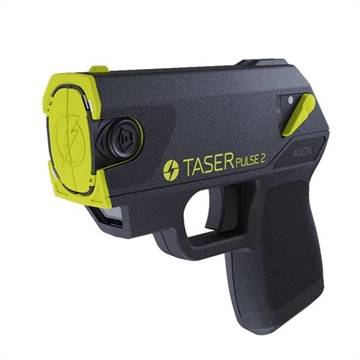 Picture of TASER Pulse 2 Kit, Black and Yellow, Includes 2 Live Cartridges, Lithium Battery, Conductive Practice Target, and Soft Carry Sleeve 101497