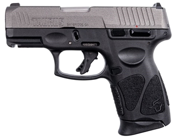Picture of Taurus USA G3C, Striker Fired, Semi-automatic, Polymer Frame Pistol, Compact, 3.2" Barrel, Matte Finish, Tungsten Slide, Black Frame, Fixed Front Sight With Drift Adjustable Rear Sight, 12 Rounds, 3 Magazines 1-G3C93C