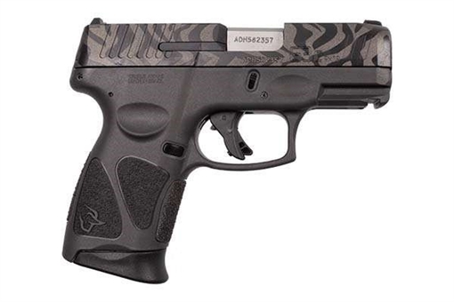 Picture of Taurus 1G3C931GZEB G3C Compact Frame 9mm Luger 12+1 3.26" Matte Stainless Steel Barrel, Gray w/Zebra Stripes Serrated Steel Slide, Black Polymer Frame w/Picatinny Rail, Black Polymer Grip, Right Hand 1-G3C931G-ZEB