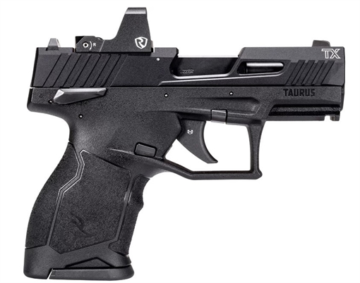 Picture of Taurus 1-TX22131-10RI TX22C w/Optic Compact Frame 22 LR 10+1 SAO 3.60" Matte Black Steel Threaded Barrel, Black Anodized Optic Ready/Serrated Slide, Black Polymer Frame w/Picatinny Rail, Riton Red Dot 1-TX22131-10RI 1TX2213110RI