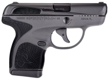 Picture of Taurus 1007031201 Spectrum 380 Automatic Colt Pistol (ACP) Double 2.80" 6+1 & 7+1 Gray Polymer Frame Black Synthetic Grip Black Carbon Steel Slide 725327613985