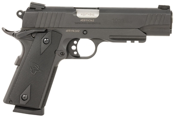 Picture of Taurus 1191101B1 1911 Full Size Frame 45 ACP 8+1 5" Matte Stainless Steel Barrel, Matte Black Serrated Steel Slide & Frame w/Beavertail & Picatinny Rail, Black Checkered Polymer Grip, Right Hand 1-191101-B1