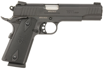 Picture of Taurus USA PT1911, Single Action Only, Semi-automatic, Metal Frame Pistol, Full Size, 45 ACP, 5" Barrel, Steel Alloy, Matte Finish, Black, Rubber Grips, Novak Sights, Manual Thumb Safety, 8 Rounds, 1 Magazine 1-191101FS 1191101FS