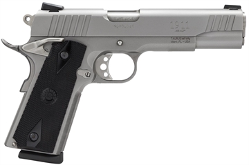 Picture of Taurus 1191109 1911 Full Size Frame 45 ACP 8+1 5" Matte Stainless Steel Barrel, Serrated Stainless Steel Slide, Matte Stainless Steel Frame w/Beavertail, Black Checkered Polymer Grip, Right Hand 1-191109