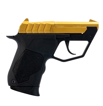 Picture of Taurus 1-22TUC13G 22TUC Micro-Compact Frame 22 LR 9+1 2.50" Polished Gold PVD Steel Tip-Up Barrel, Gold PVD Serrated Stainless Steel Slide, Black Polymer Frame, Black Polymer Grip 1-22TUC13G 122TUC13G
