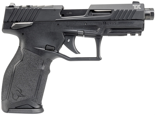 Picture of Taurus 1-2TX22P141-10 TX22 T.O.R.O Gen 2 Full Size Frame 22 LR 10+1 4.10" Matte Black Threaded Barrel, Black Cerakote Optic Ready/Serrated Slide, Polymer Frame w/Picatinny Rail, Right Hand 1-2TX22P141-10 12TX22P14110