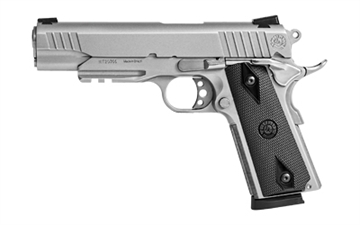 Picture of Taurus USA PT1911, Single Action Only, Semi-automatic, Metal Frame Pistol, Full Size, 45 ACP, 5" Barrel, Stainless Steel, Matte Finish, Silver, Rubber Grips, Novak Sights, Manual Thumb Safety, 8 Rounds, Accessory Rail, 2 Magazines 1-191109-SS1 1191109SS1