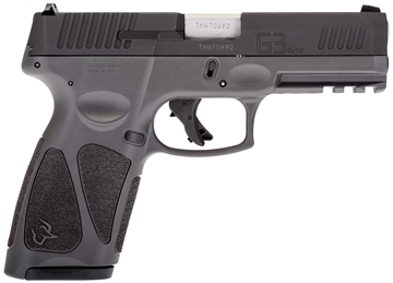 Picture of Taurus USA G3, Striker Fired, Semi-automatic, Polymer Frame Pistol, Full Size, 9MM, 4" Barrel, Matte Finish, Black Slide, Gray Frame, Fixed Front Sight, Drift-Adjustable Steel Rear Sight w/ Serrated Ramp, Manual Thumb Safety, 15 Rounds, 2 Magazines 1-G3B941G-15 1G3B941G15