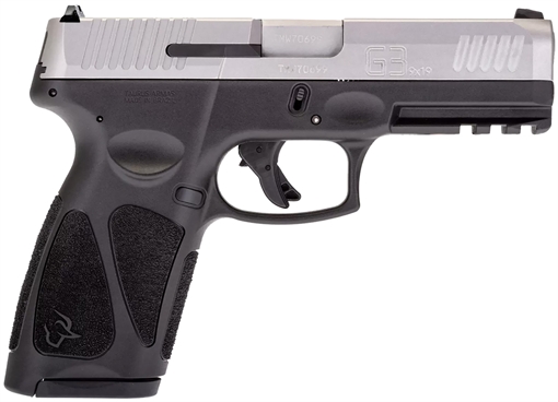 Picture of Taurus USA G3, Striker Fired, Semi-automatic, Polymer Frame Pistol, Full Size, 9MM, 4" Barrel, Matte Finish, Silver Slide, Black Frame, Fixed Steel Front Sight, Drift-Adjustable Steel Rear Sight w/ Serrated Ramp, Manual Thumb Safety, 15 Rounds, 2 Magazines 1-G3B949-15 1G3B94915
