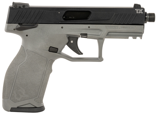 Picture of Taurus 1-TX22141G10 TX22 Full Size Frame 22 LR 10+1 4.10" Matte Black Threaded Barrel, Matte Black Serrated Slide, Gray Polymer Frame w/Picatinny Rail, Textured Grip 1-TX22141G10 1TX22141G10