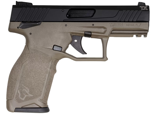 Picture of Taurus 1-TX22141O10 TX22 Full Size Frame 22 LR 10+1 4.10" Matte Black Threaded Barrel, Matte Black Serrated Slide, OD Green Polymer Frame w/Picatinny Rail, Textured Grip 1-TX22141O10 1TX22141O10