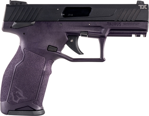 Picture of Taurus 1-TX22141P TX22 Full Size Frame 22 LR 16+1 4.10" Matte Black Threaded Barrel, Matte Black Alloy Steel Serrated Slide, Purple Wine Polymer Frame w/Picatinny Rail, Textured Grip 1-TX22141P 1TX22141P
