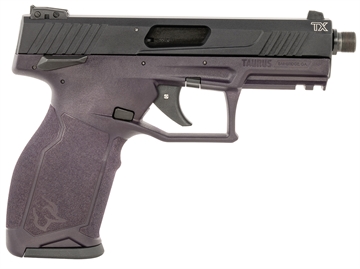 Picture of Taurus 1-TX22141P10 TX22 Full Size Frame 22 LR 10+1 4.10" Matte Black Threaded Barrel, Matte Black Alloy Steel Serrated Slide, Purple Wine Polymer Frame w/Picatinny Rail, Textured Grip 1-TX22141P10 1TX22141P10