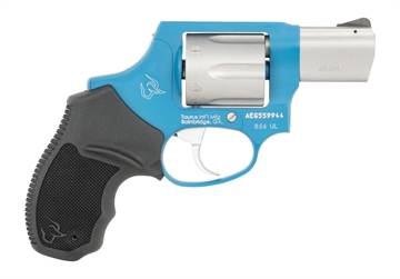 Picture of Taurus 2-85629ULC23CH 856 Ultra-Lite Small 38 Special +P 6 Shot 2" Matte Stainless Barrel & Cylinder, Sky Blue Cerakote Aluminum Frame, Black Ribber Grip, Transfer Bar, Safety Concealed Hammer