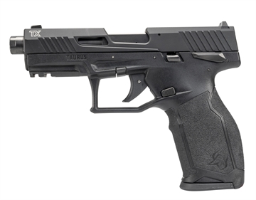 Picture of Taurus 12TX22141 TX22 Gen 2 Full Size Frame 22 LR 16+1/22+1 4.60" Matte Black Threaded Barrel, Black Hard Coat Anodized Serrated Slide, Adjustable Rear Sight, Black Polymer Frame w/Picatinny Rail 1-2TX22141