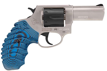 Picture of Taurus USA Model 605 TORO, Single/Double Action, Steel Frame Revolver, 357 Magnum/38 Special, 3" Barrel, Matte Finish, Silver and Black, G10 VZ Blue and Black Grips, Optic Ready (Not Included), 5 Rounds 2-605P35VZ16