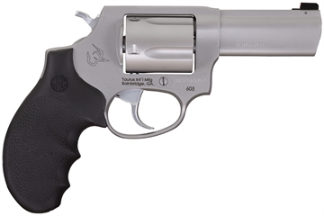 Picture of Taurus USA Defender 605, Double Action/Single Action, Steel Framed Revolver, 357 Magnum, 3" Stainless Steel Barrel, Stainless Steel Finish, Silver, Black Hogue Rubber Grips, Front Night Sight, 5 Rounds 2-60539NS 260539NS