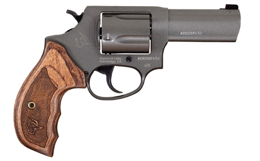 Picture of Taurus USA Defender 605, Double Action/Single Action, Steel Framed Revolver, 357 Magnum, 3" Barrel, Cerakote Finish, Tungsten, Altamont Wood Grips, Front Night Sight, 5 Rounds 2-6053CNS 26053CNS