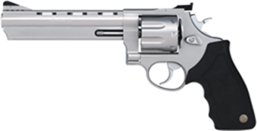 Picture of Taurus 2-608069 608 38 Special +P or 357 Mag Caliber with 6.50" Ported Barrel, 8rd Capacity Cylinder, Overall Matte Finish Stainless Steel, Finger Grooved Black Rubber Grip & Adjustable Rear Sight 2-608069 2608069