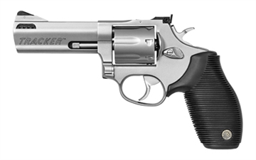 Picture of Taurus USA Model 627 Tracker, Double Action, Metal Frame Revolver, Medium Frame, 357 Magnum, 4" Barrel, Ported, Stainless Steel, Matte Finish, Silver, Rubber Grips, Adjustable Sights, 7 Rounds 2-627049 2627049