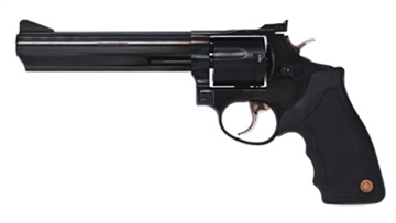 Picture of Taurus USA Model 66, Double Action, Metal Frame Revolver, Large Frame, 357 Magnum, 6" Barrel, Steel, Oxide Finish, Black, Rubber Grips, Adjustable Sights, 7 Rounds 2-660061 2660061