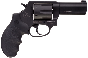 Picture of Taurus 285631NS 856 Defender 38 Special +P Caliber with 3" Barrel, 6rd Capacity Cylinder, Overall Matte Black Finish Stainless Steel, Finger Grooved Black Hogue Rubber Grip & Night Front Sight 2-85631NS