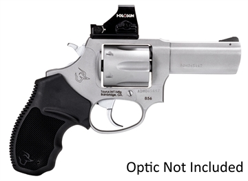 Picture of Taurus 2856P39 856 T.O.R.O. Small Frame 38 Special +P 6rd 3" Matte Stainless Steel Barrel, Cylinder & Frame, Extended Ejector Rod, Black Rubber Grip, Transfer Bar Safety, Exposed Hammer, Optics Ready 2-856P39