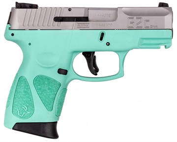 Picture of Taurus G2C Custom "Stainless Steel Slide/Cyan Frame" Handgun 9mm Luger 12rd Magazines(2) 3.2" Barrel 1-G2C939-12C