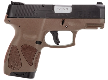 Picture of Taurus 1G2S931B G2S Compact Frame 9mm Luger 7+1 3.26" Matte Steel Barrel, Matte Black Serrated Alloy Steel Slide, Brown Polymer Frame w/Picatinny Rail & Polymer Grip, Right Hand 1-G2S931B