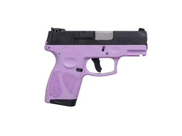 Picture of Taurus 1G2S931LP G2S Compact Frame 9mm Luger 7+1 3.26" Matte Stainless Steel Barrel, Matte Black Serrated Alloy Steel Slide, Light Purple Polymer Frame w/Picatinny Rail & Polymer Grip, Right Hand 1-G2S931LP
