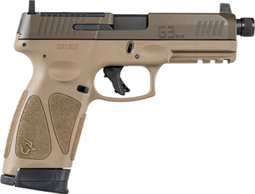 Picture of Taurus USA G3, Tactical, Striker Fired, Semi-automatic, Polymer Frame Pistol, Full Size, 9MM, 4.5" Threaded Barrel, Cerakote Finish, Patriot Brown Slide, Tan Frame, Fixed Steel Suppressor Height Front And Rear Sights, TORO Optics Ready System, 10 Rounds, 2 Magazines 1-G3P941-TAC10 1G3P941TAC10