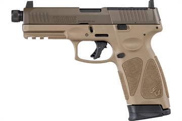 Picture of Taurus USA G3 Tactical, Striker Fired, Semi-automatic, Polymer Frame Pistol, Full Size, 9MM, 4.5" Threaded Barrel, Cerakote Finish, Patriot Brown Slide, Tan Frame, Fixed Steel Suppressor Height Front And Rear Sights, TORO Optics Ready System, 17 Rounds, 2 Magazines 1-G3P941-TAC 1G3P941TAC