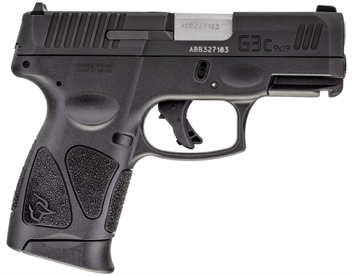 Picture of Taurus USA G3C, Striker Fired, Semi-automatic, Polymer Frame Pistol, Compact, 3.2" Barrel, Matte Finish, Black, Fixed Front Sight With Drift Adjustable Rear Sight, Manual Thumb Safety, 10 Rounds, 3 Magazines 1-G3C931-10 1G3C93110