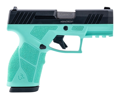 Picture of Taurus GX2 9mm 13+1 3.37" Matte Stainless Steel Barrel, Matte Black Serrated Stainless Steel Slide, Cyan Polymer Frame w/Picatinny Rail, Polymer Grip 1-GX2931C
