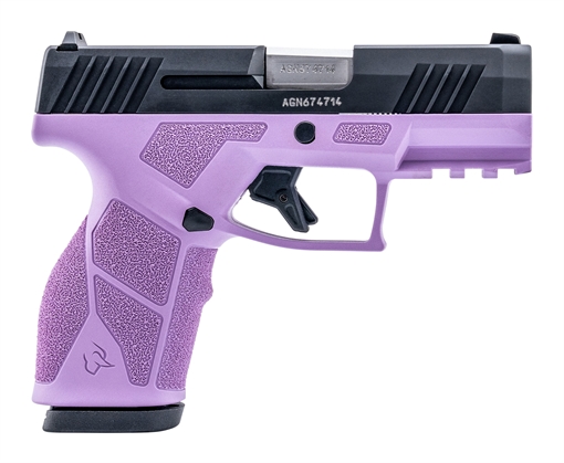 Picture of Taurus USA GX2, Semi-automatic, Striker Fired, Compact, 9MM, 3.38" Barrel Length, Matte Finish, Light Purple and Black, Manual Safety, White Dot Front Sight with Drift Adjustable Rear Sight, 10 Rounds, 2 Magazines 1-GX2931LP-10